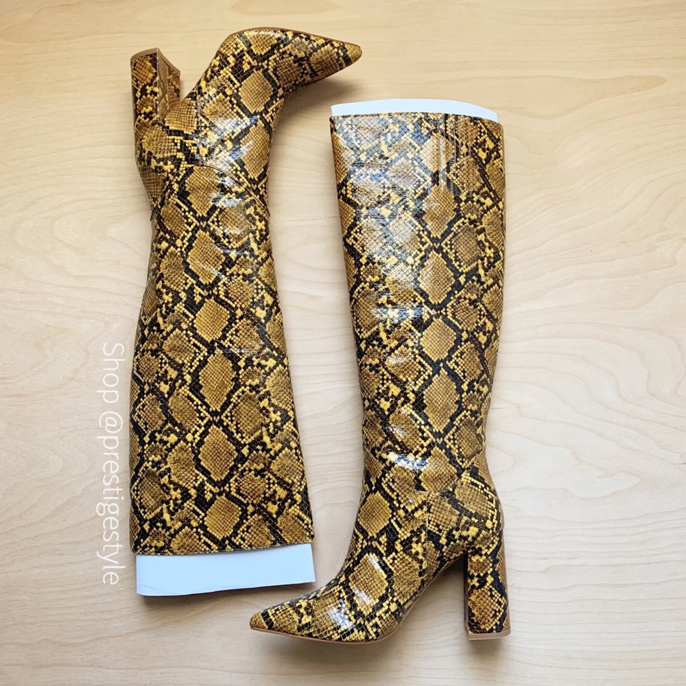 Jeffrey Campbell Siren Embossed Knee High Boots - Picture 7 of 9